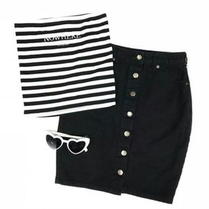 Black and white tube top